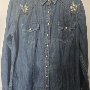 Ariat Blue Denim Button Down Shirt
